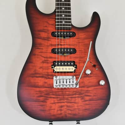 Schecter USA Sunset Custom-II HSS Guitar Tiger Eye Satin image 2