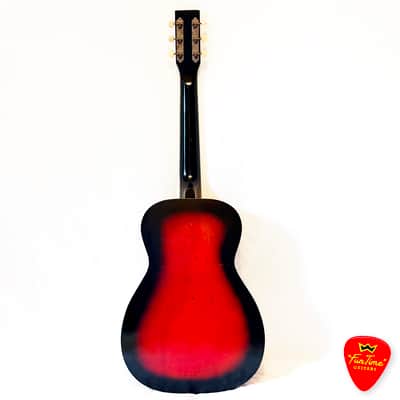 1960s Truetone “Fun Time” 5DC9510 Harmony-Built Redburst Parlor Guitar – “Baby Mama” image 9