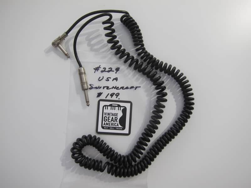 Switchcraft Curly or Coil Cord Guitar Cable USA Authentic Vintage Accessory Case Candy Circa-1960s-1970s-Black image 1