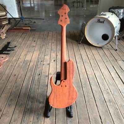 WyRd XL fretless 4 string bass guitar by Jon Letts 27” -2023- Padauk image 5