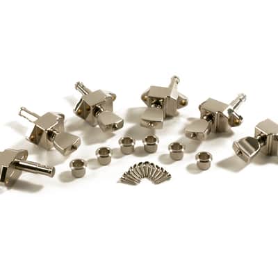 Kluson Planetary Firebird 6 Inline Reverse with Metal Keystone button, Nickel