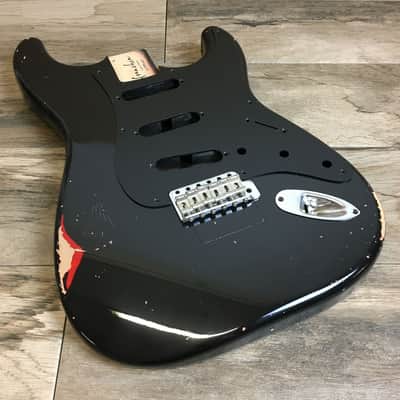 Made to Order - FRANCHIN Mercury guitar body GILMOUR'S BLACK ST REPLICA Relic Aged 100% Nitro Lacquer Alder Stratocaster-Strat-S-Style Made in Italy image 7