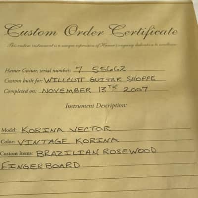 Hamer Vector GVKS "Brazilian Rosewood" Ltd. Run 2007 - Black Korina Flying V Reissue its Mint w/COA ! image 14