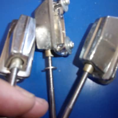 Lot of 4 Vintage Import Lugs Chrome Bass or Tom Drum w/ used Tension Rods CB Sunshine etc image 2