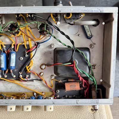 Pre-CBS 1962 Fender Bandmaster Amp 6G7-A Blonde Brown Face Beige Grille Cloth image 16