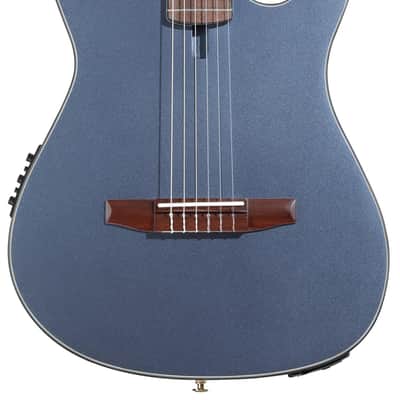 Ibanez FRH10N Thinline Nylon Acoustic-electric Guitar - Indigo Blue Metallic Flat image 1
