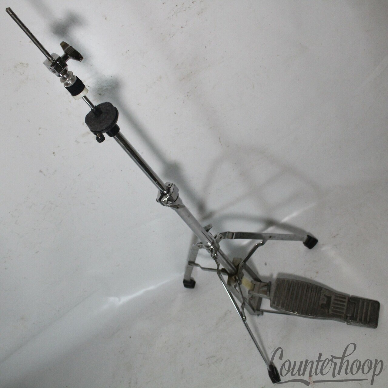 Pearl Hi-Hat Cymbal Stand Chrome Single-Brace Tripod Foot Pedal +Clutch Vintage — main photograph