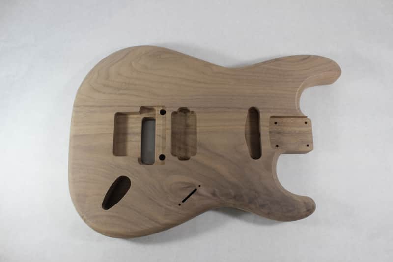 Unfinished Walnut HxS guitar body - fits Fender Strat Stratocaster neck Floyd Rose J1624 image 1
