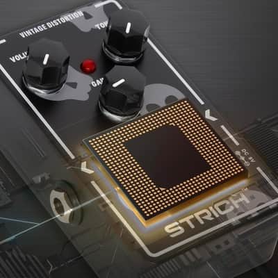 STRICH Distortion Guitar Pedal, Morpher Distortion, Super Muff Analog, Tight, Classic Crunch 80s Metal, True Bypass for Electric Guitar, White and Black image 2