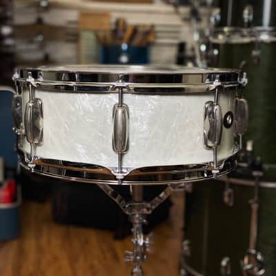 Slingerland 5.5x14 8-Lug Special Student Snare Drum – White Marine Pearl (1956–1959) image 6