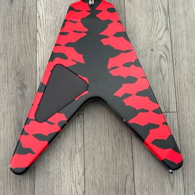 Hamer Vector Flying V 1985 - Red and Black Zulu Bengal Tiger Finish Electric GUI image 11