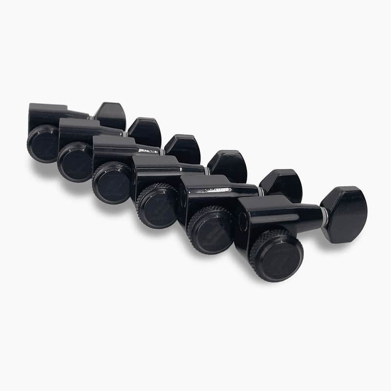 True Lok by True Tune True Lok Mid-Size Locking Tuners 6-In-Line for Electric Guitar - Black Finish - New