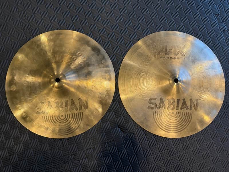 Sabian 13" AAX Studio Hi-Hat Cymbals (Pair) 1993 - 2001 - Natural image 1