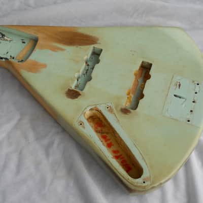 Vintage Lefty 1965 Fender Jazz Bass Body, Pre CBS, Was White, ReShaped, No Route image 1