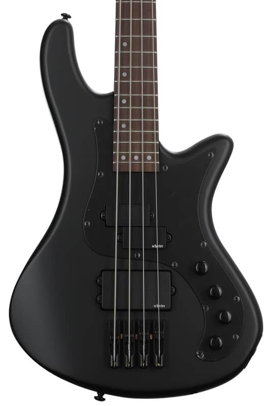 Schecter Stiletto Stealth-4 Bass Guitar - Satin Black image 1
