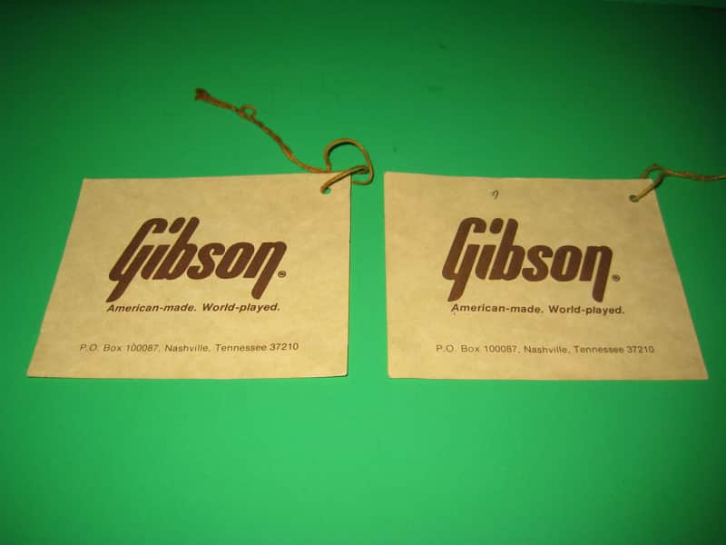 Gibson Dealer Display Set of 2 Guitar Hang Tags 1990's image 1