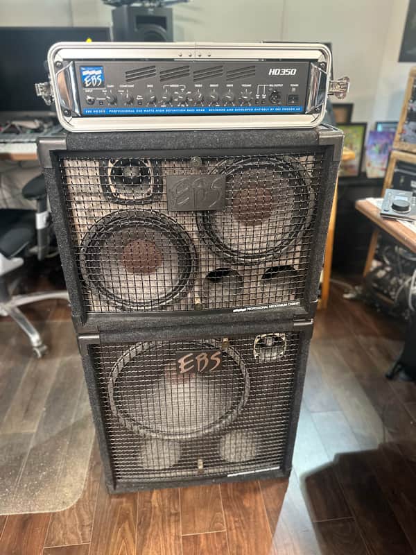 EBS HD350 Bass Amp Head With NEO 115 & NEO 210 Evolution Neoline Pro Speakers mid 2000s ish - Rack Mounted & Carpeted image 1