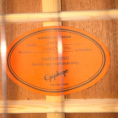 Epiphone J-45 “Inspired by Gibson” model 2021 - Sunburst image 8