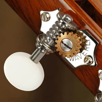 Waverly Guitar Tuners with White Knobs for Slotted Pegheads, Nickel, 3L/3R image 3