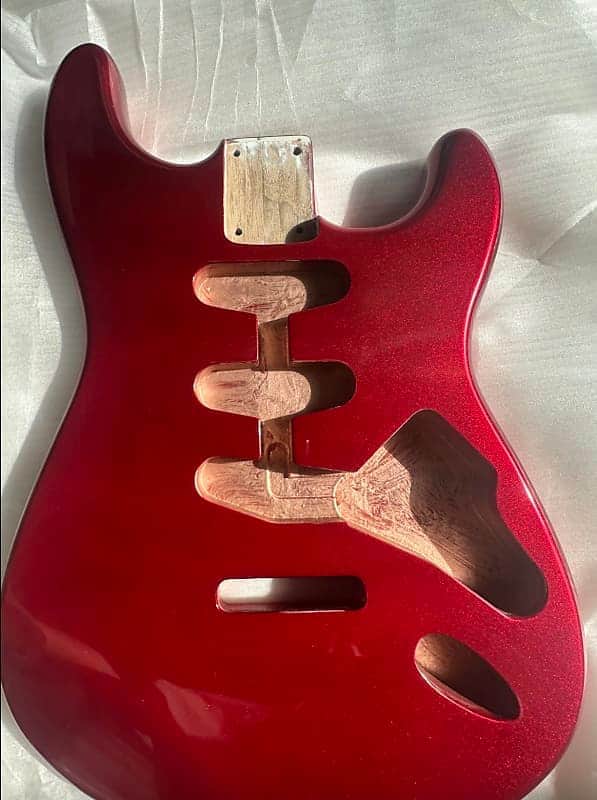 Burgundy Alder Wood Guitar Strat Style Body image 1