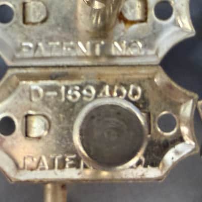 Kluson Double Line Lap Steel Tuner set 1960's Nickel w/ Black Buttons image 4