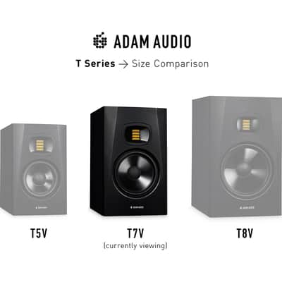 ADAM Audio T7V 7-inch Studio Monitor Black Pair with OnStage XLR Cable 2 Pack image 8