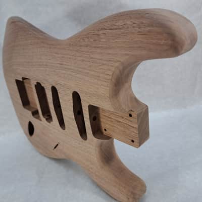 Unfinished Walnut HSS guitar body - for Fender Strat Stratocaster neck Floyd Rose J1981 image 6