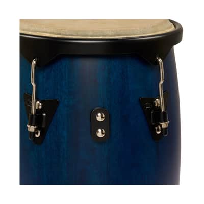 Latin Percussion 10"/11" City II Conga Set w/ Double Stand - Mango Blue Black image 4