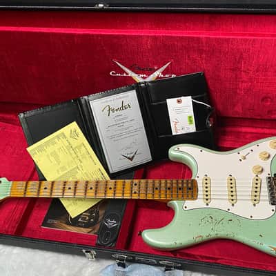 NEW! Fender Custom Shop Special Run '69 Stratocaster Heavy Relic - Handwound P/U's - Aged Surf Green Pearl - Reverse Headstock - 7.65lbs - Authorized Dealer - SUPER RARE! G07476 image 15