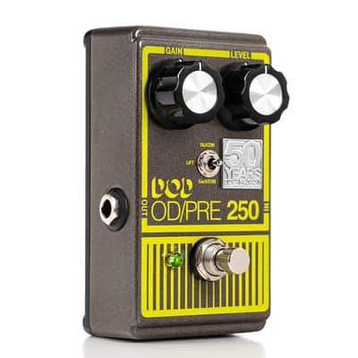 DOD Overdrive Preamp 250 50th Anniversary Edition Pedal - Grey & Yellow image 3