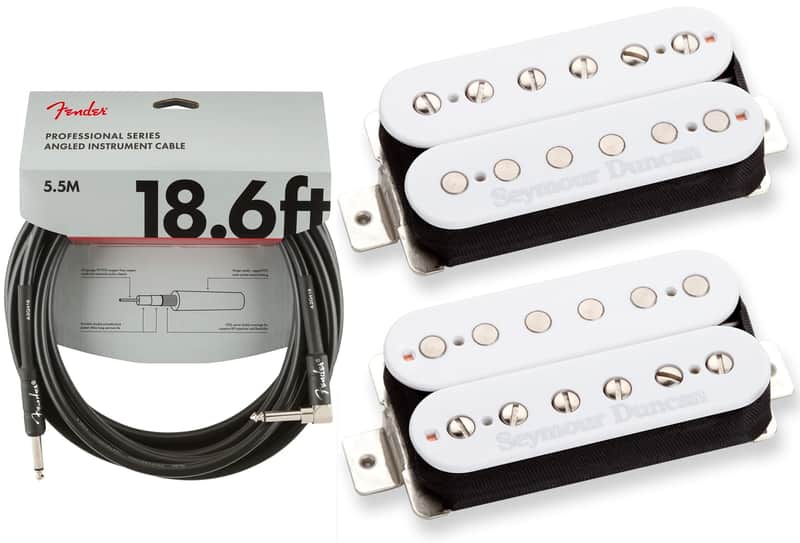 Seymour Duncan Distortion Mayhem White Humbucker Pickup Set TB-6 Trembucker & SH-6n ( FENDER 18FT ) image 1