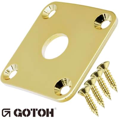 Gotoh JCB-4 Les Paul Jack Plate Curved for Gibson Style Guitar w/ Screws - GOLD