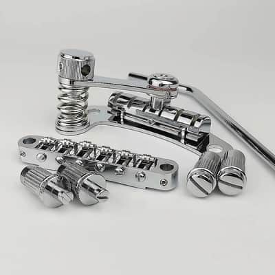 Chrome Roller Guitar Tune-O-Matic Bridge with Vibrato Tailpiece Tremolo image 3