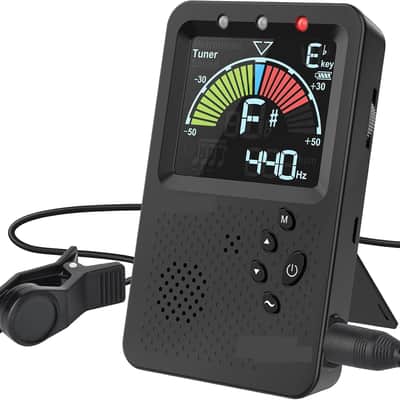Metronome Tuner, Rechargeable 3 In 1 Digital Metronome with Vocal Count, Tone Generator Tuners for Guitar, Bass, Violin, Ukulele, Chromatic, Clarinet, Trumpet, Flute, All Instruments, Black image 1