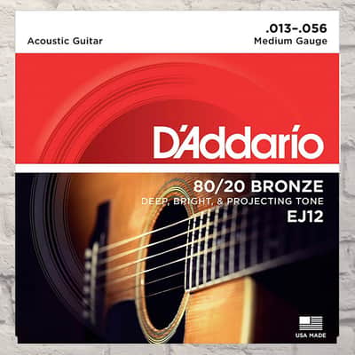 D'Addario EJ12 Medium 80/20 Bronze Acoustic Strings 13-56 image 1