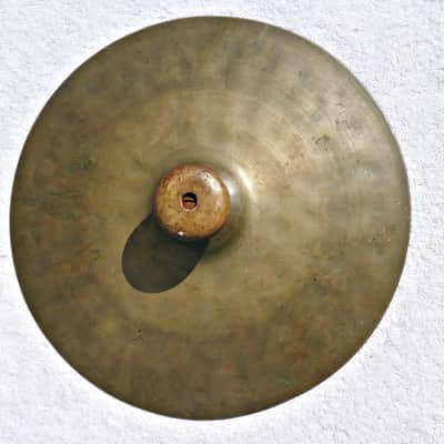 Soleman (?) Vintage 15" Marching Crash Cymbals with Wooden Handles - Traditional Natural Brass - PV Music Drum Shop Inspected and Tested - Play / Sound / Look Great image 9