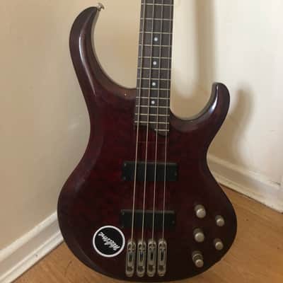 Ibanez BTB 4 String Quilted Maple Electric Bass Guitar 2010s - Red image 3