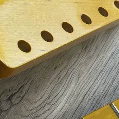 Glossy Yellow Left Hand Guitar Telecaster Tele Style Maple Neck, 21 Frets Fingerboard image 3