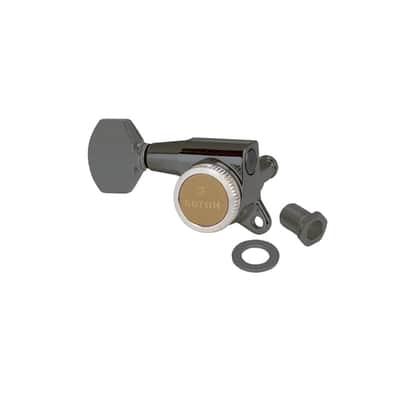 SG381 Magnum Lock Traditional Tuners 6 In Line with Straight-Sided Mini Buttons (Model 07) 16:1 Gear Ratio-Chrome, Left Handed image 7
