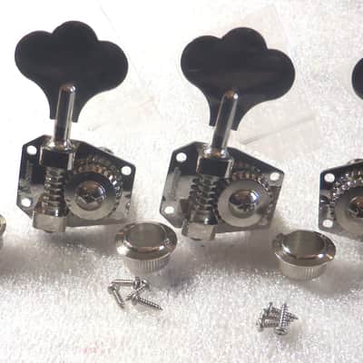 Hipshot® HB1 Am Classic Bass Tuners~27:1 Ratio~Clover Key~Nickel~3+1 Music Man Bass~USA~New image 1