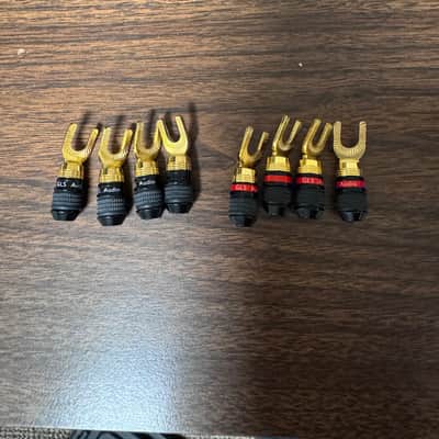 GLS Audio Safe-Connect Gold Connector Spade Plugs - 8 pack (4 red 4 black) 2010s image 1
