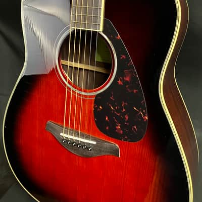 Yamaha FG830TBS Solid Top Dreadnought Acoustic Guitar Tobacco Sunburst image 7