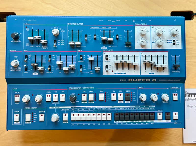 UDO Audio Super 6 Desktop 12-Voice Polyphonic Binaural Analog-Hybrid Synthesizer - Rare Blue image 1
