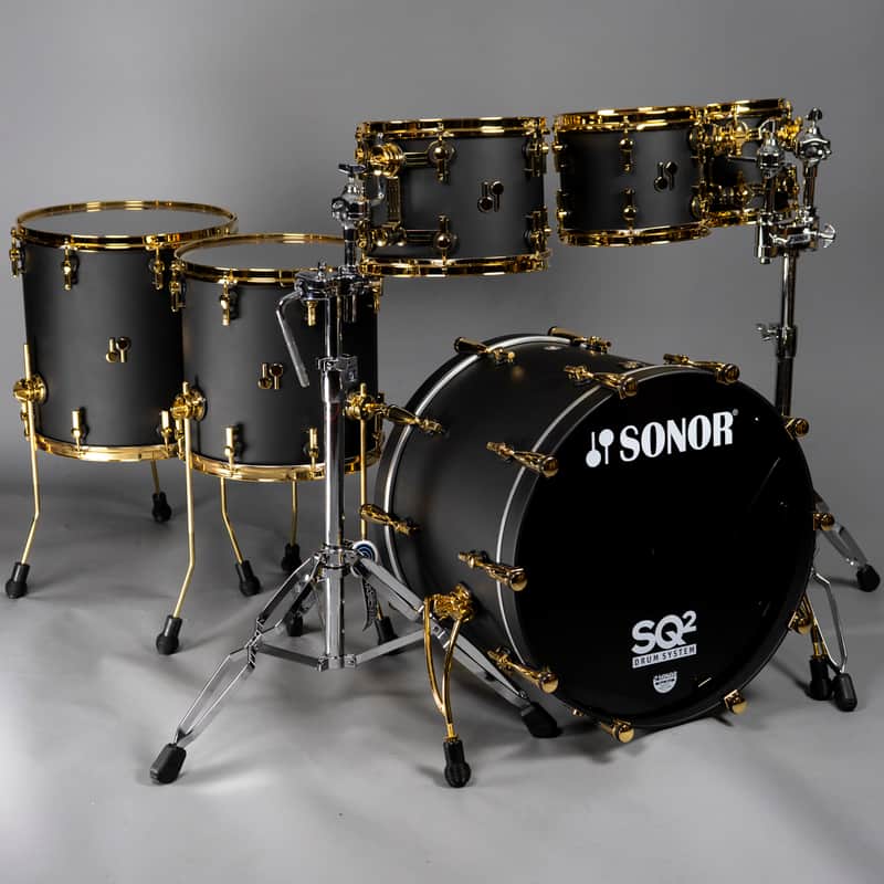 Sonor SQ2 Medium Beech 6pc Shell Pack-Dark Satin w/ Gold Hardware image 1