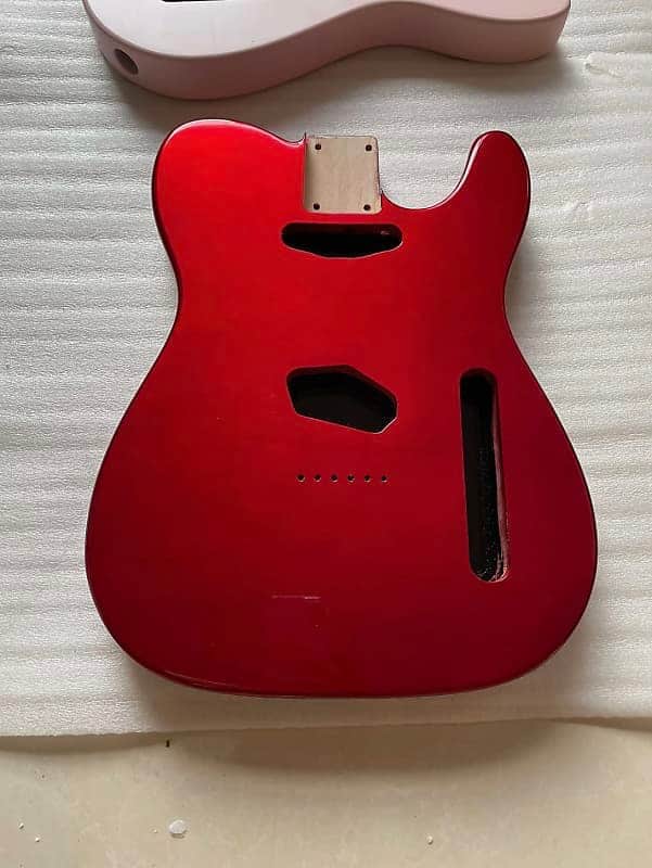 Alder Wood Tele Telecaster Style Guitar Body in Red Finish image 1