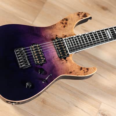 ESP E-II M-II 7 NT Bare Knuckle 7-String Guitar w/ Case – Purple Natural Fade image 9