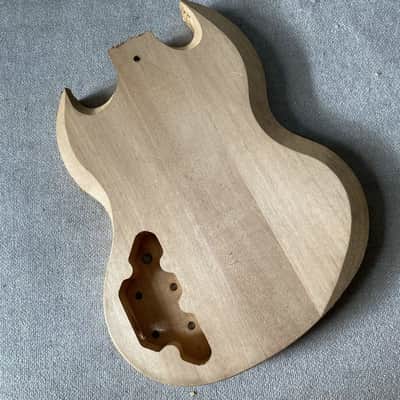 DIY Mahogany Wood Guitar HH Double Cutaway Body image 4