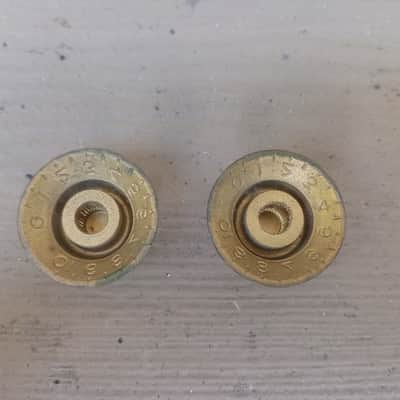 Set of Vintage 1960's Gibson Gold Reflector Cap Knobs! Volume, Tone! image 4