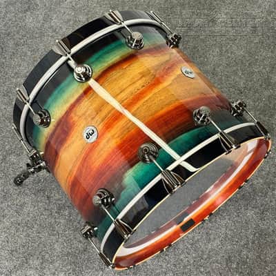 DW Collectors SonicPly 6pc Drum Set Royal Blue Burst Padauk w/Black Hw image 5