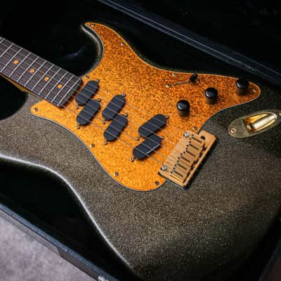 FENDER MIJ Hellecasters Limited Edition John Jorgenson Stratocaster "Black Gold Sparkle + Rosewood" (1997) image 2